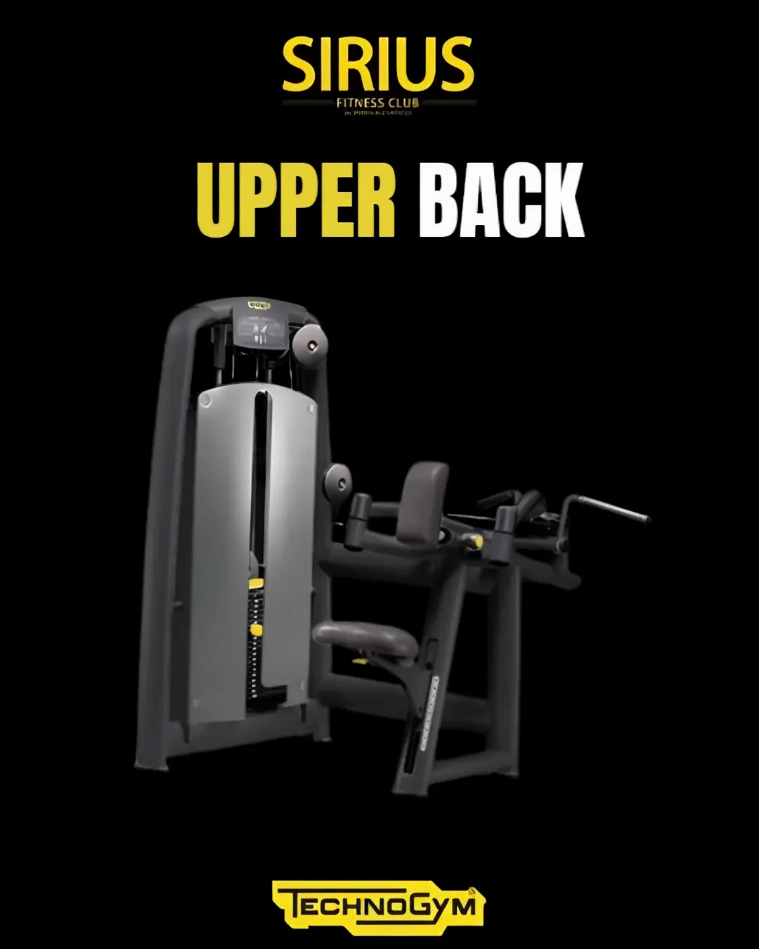 Technogym Upper Back alla Palestra Sirius Fitness Club Palermo — macchinario dorsali alti e trapezi